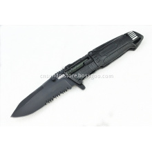 Black Tactical Pocket Knife with LED Light